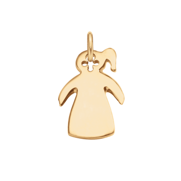 Pendentif Fille queue de cheval 2,7 cm doré à l’or fin