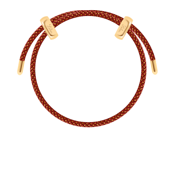 Bracelet Liana, couleur bordeaux avec un fil doré 