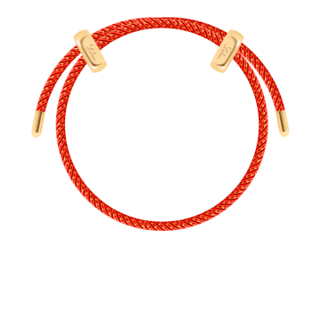 Armband Liana in roter Farbe mit goldenem Faden, vergoldet