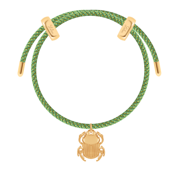 Bracelet Liana, couleur verte avec pendentif scarabée