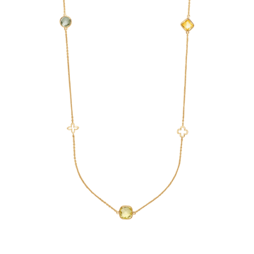 Collier Biarritz avec pierres précieuses doré à l’or fin