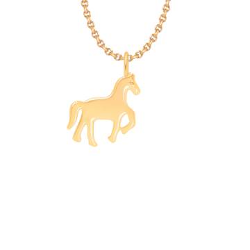 Collier chaîne fine avec pendentif cheval doré à l’or fin