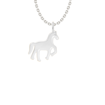 Collier chaîne fine avec pendentif cheval plaqué argent