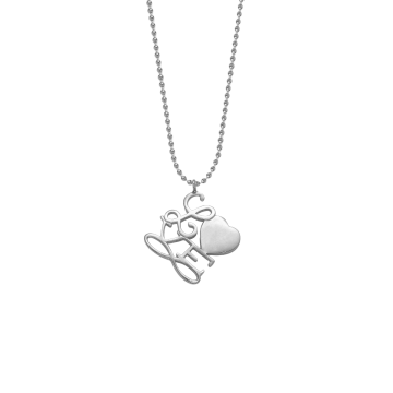 Collier chaîne boules et son pendentif Love