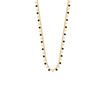 Collier Sophie avec émail noir doré à l’or fin