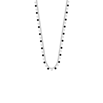 Collier Sophie avec émail noir plaqué argent