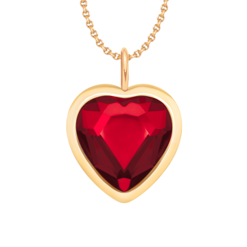 Collier avec pendentif Icons coeur rouge, doré à l’or fin