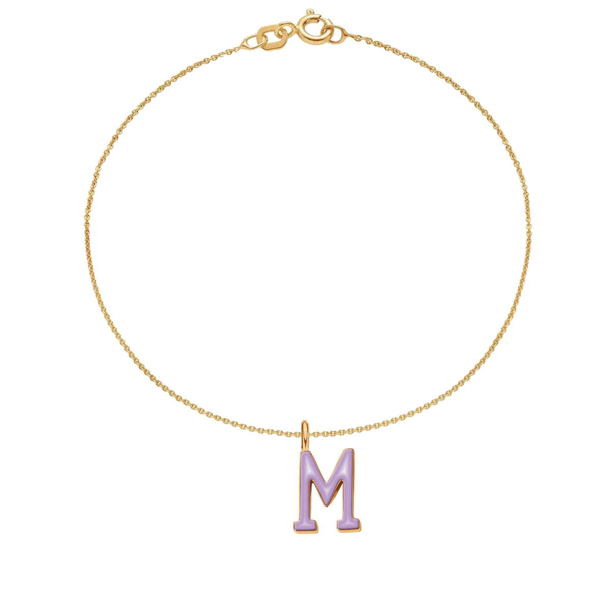 Bracelet chaîne avec un pendentif lettre M 