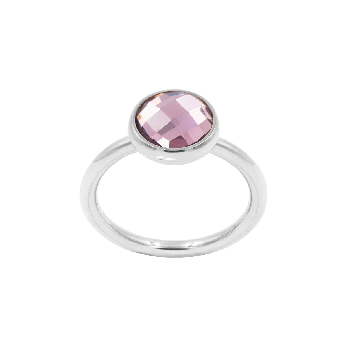 Bague quartz violet plaqué argent