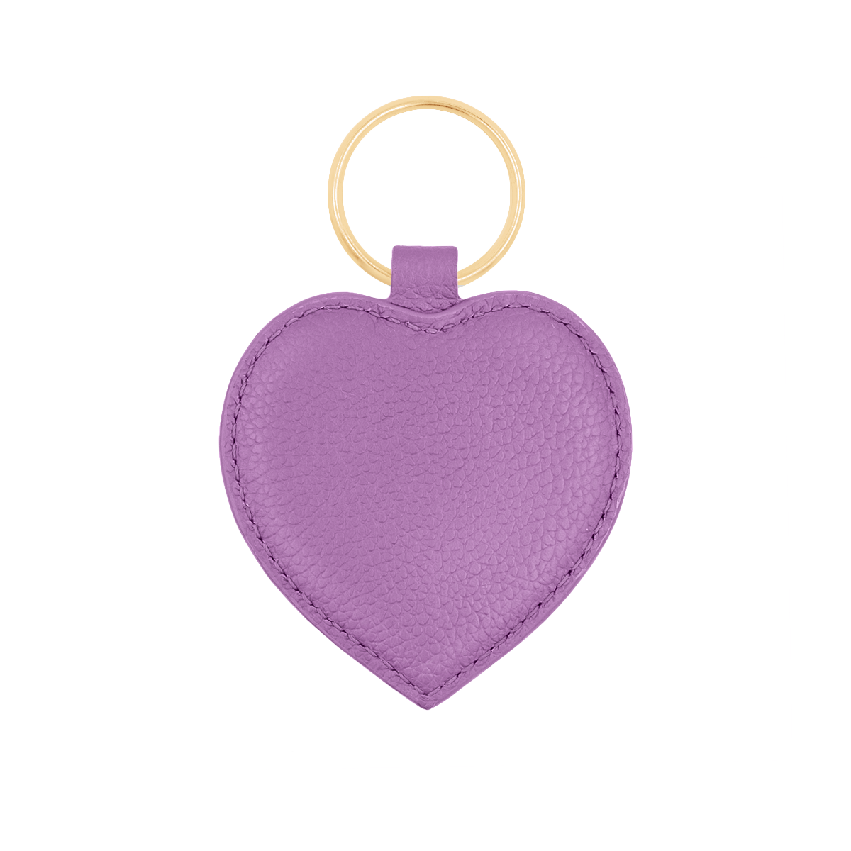 Porte-clés coeur violet avec anneau doré