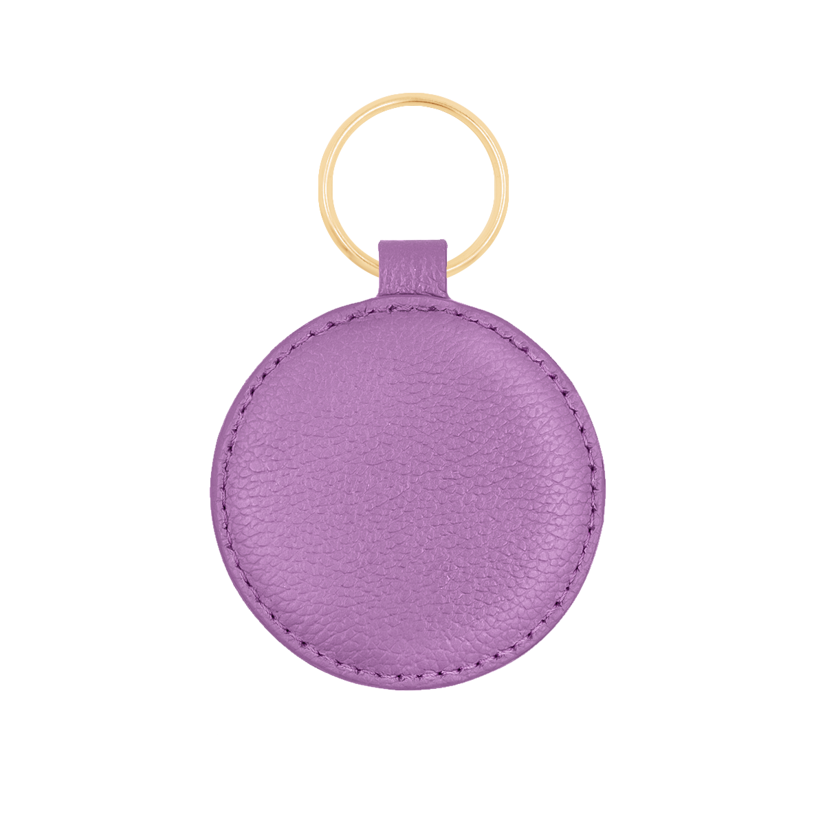 Porte-clés médaille violet avec anneau doré