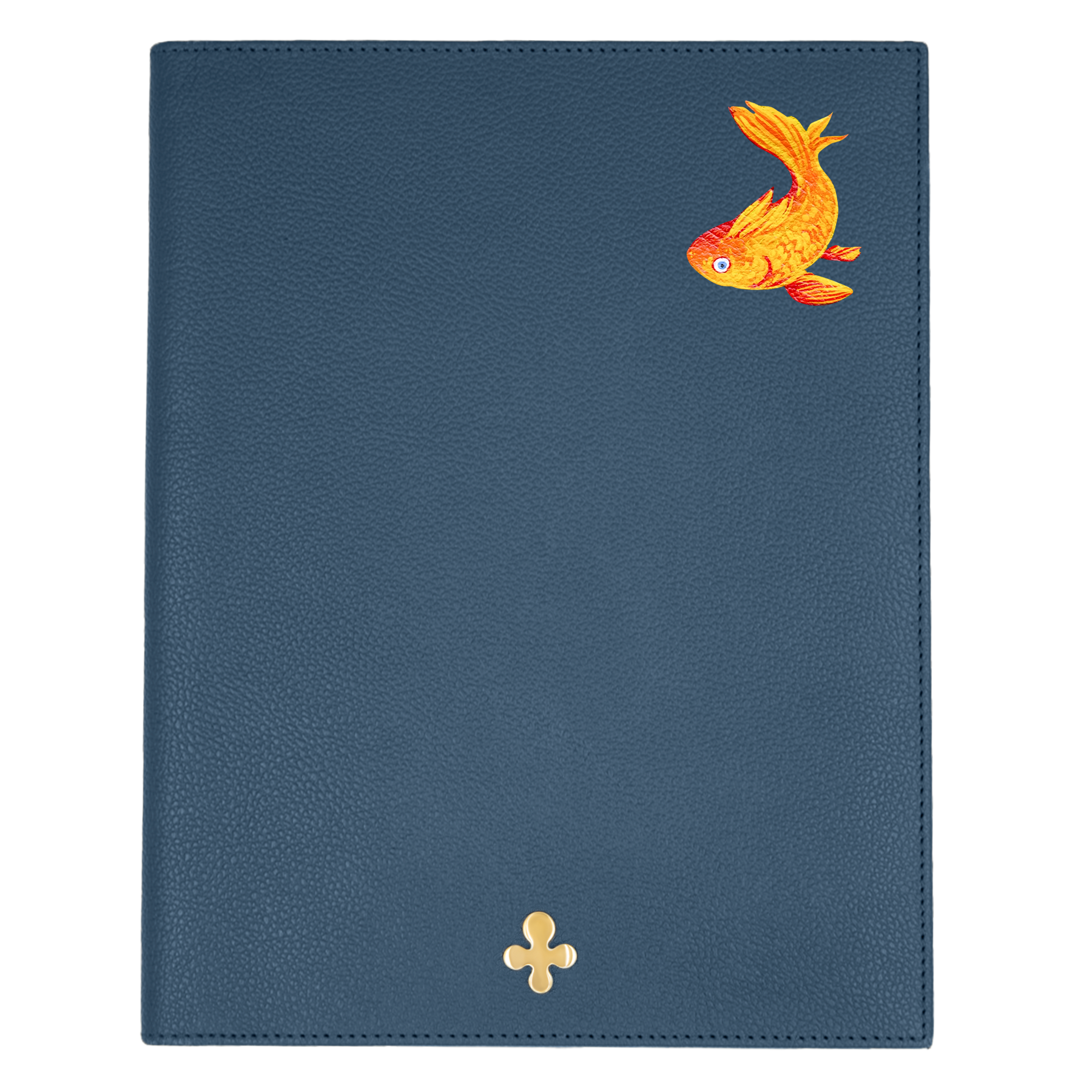 Carnet de notes en cuir bleu marine