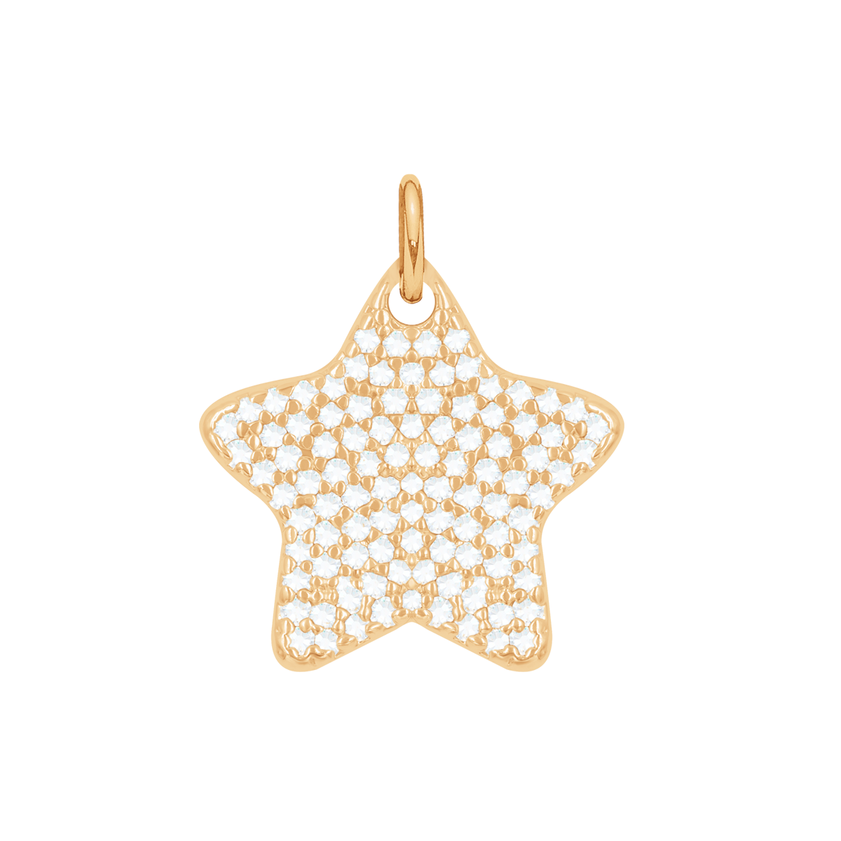 Pendentif Étoile serti de zircons 1,5 cm doré à l’or fin