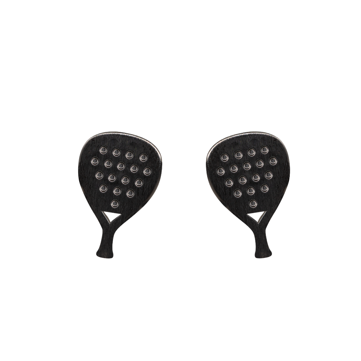 Boucles d'oreilles Raquette de Padel 1,1 cm noir mat