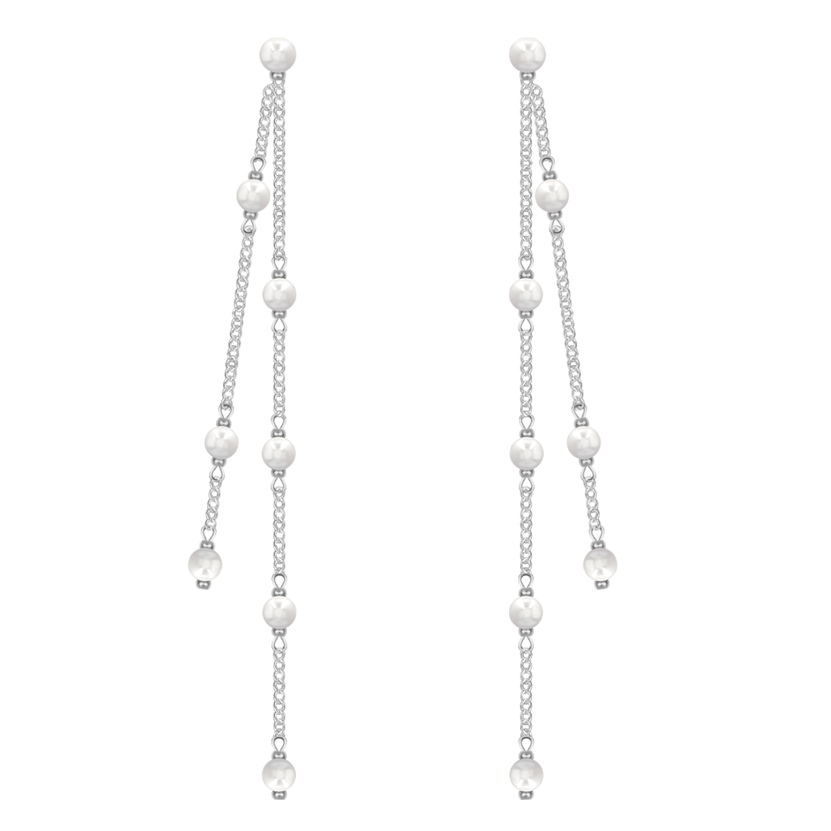 Pendants d'oreilles Pearls II plaqué argent