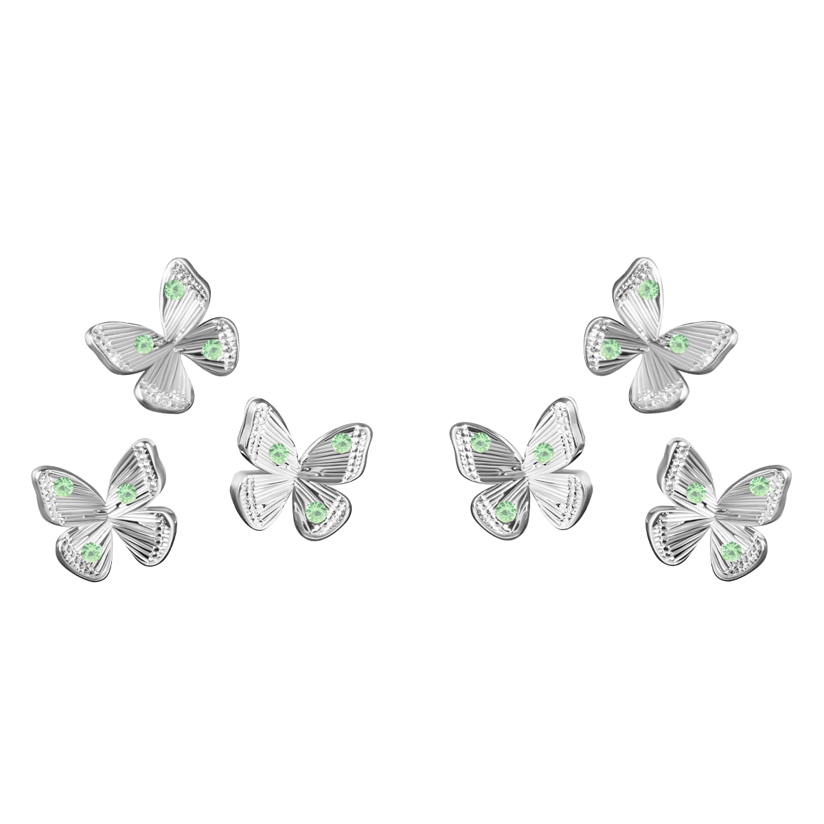 Boucles d'oreilles multi Papillon plaqué argent