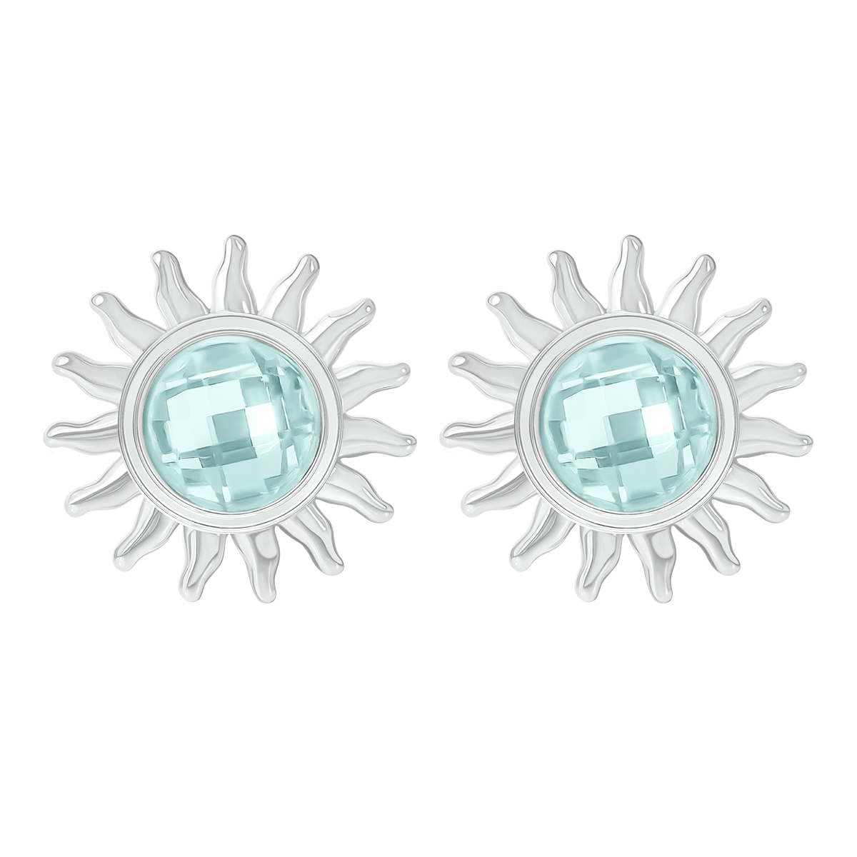 Boucles d'oreilles Soleil plaqué argent