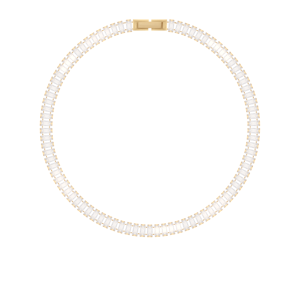 Collier serti de zircons blancs doré à l’or fin