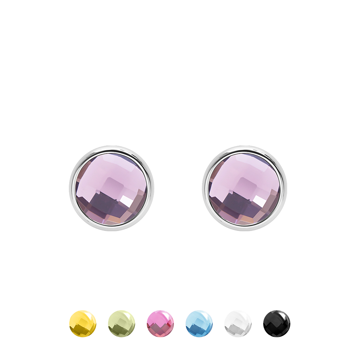 Boucles d'oreilles plaqué argent et quartz violet