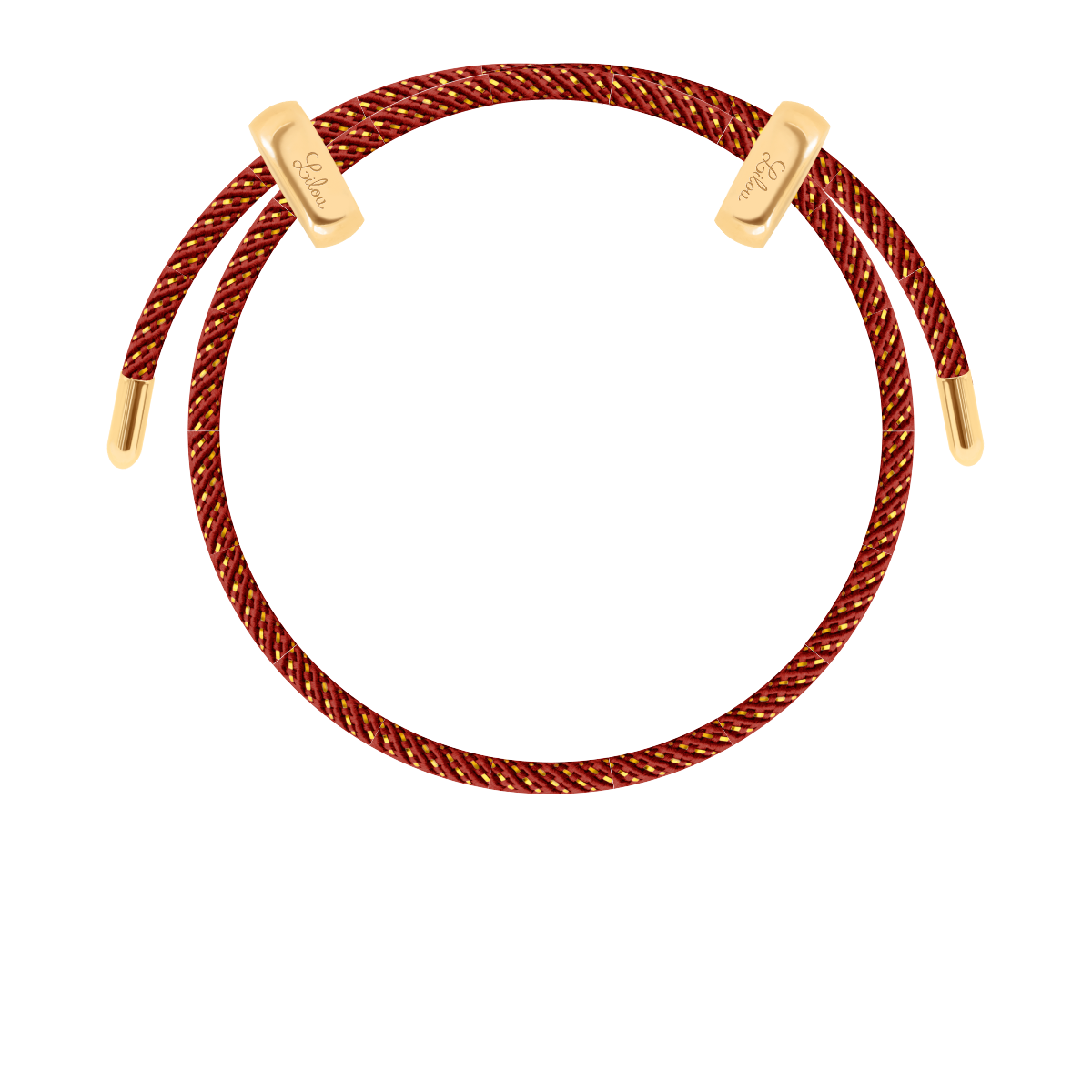 Bracelet Liana, couleur bordeaux avec un fil doré 