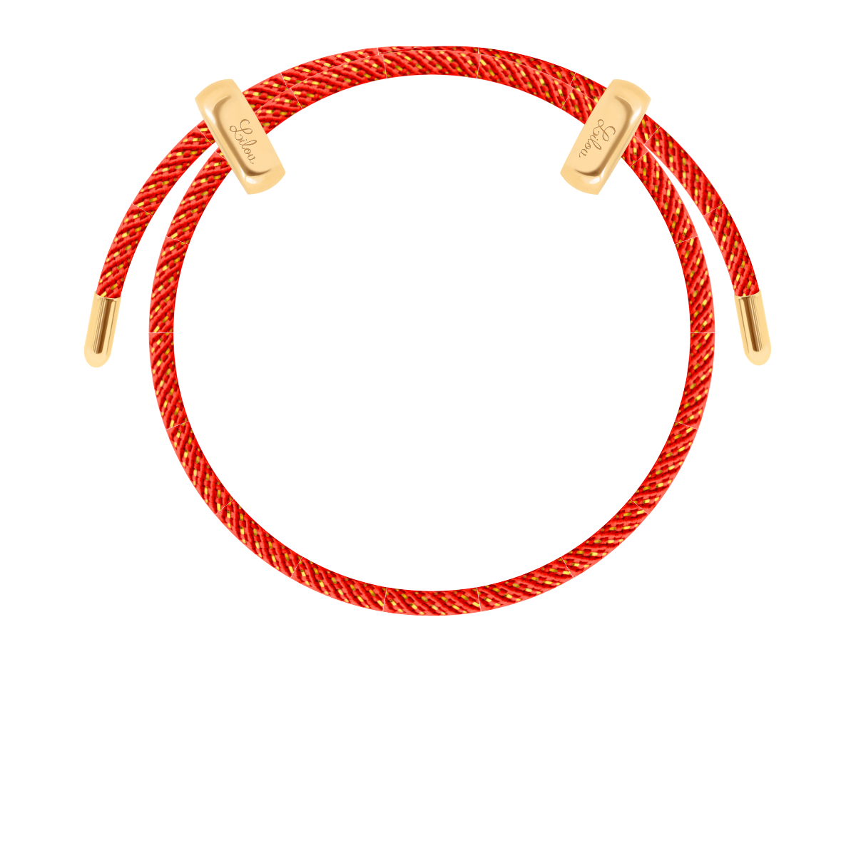 Bracelet Liana, couleur rouge avec un fil doré