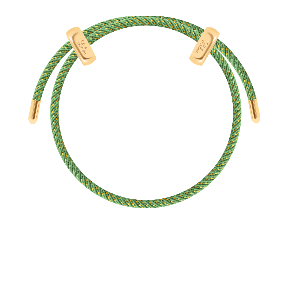 Bracelet Liana, couleur verte avec un fil doré 