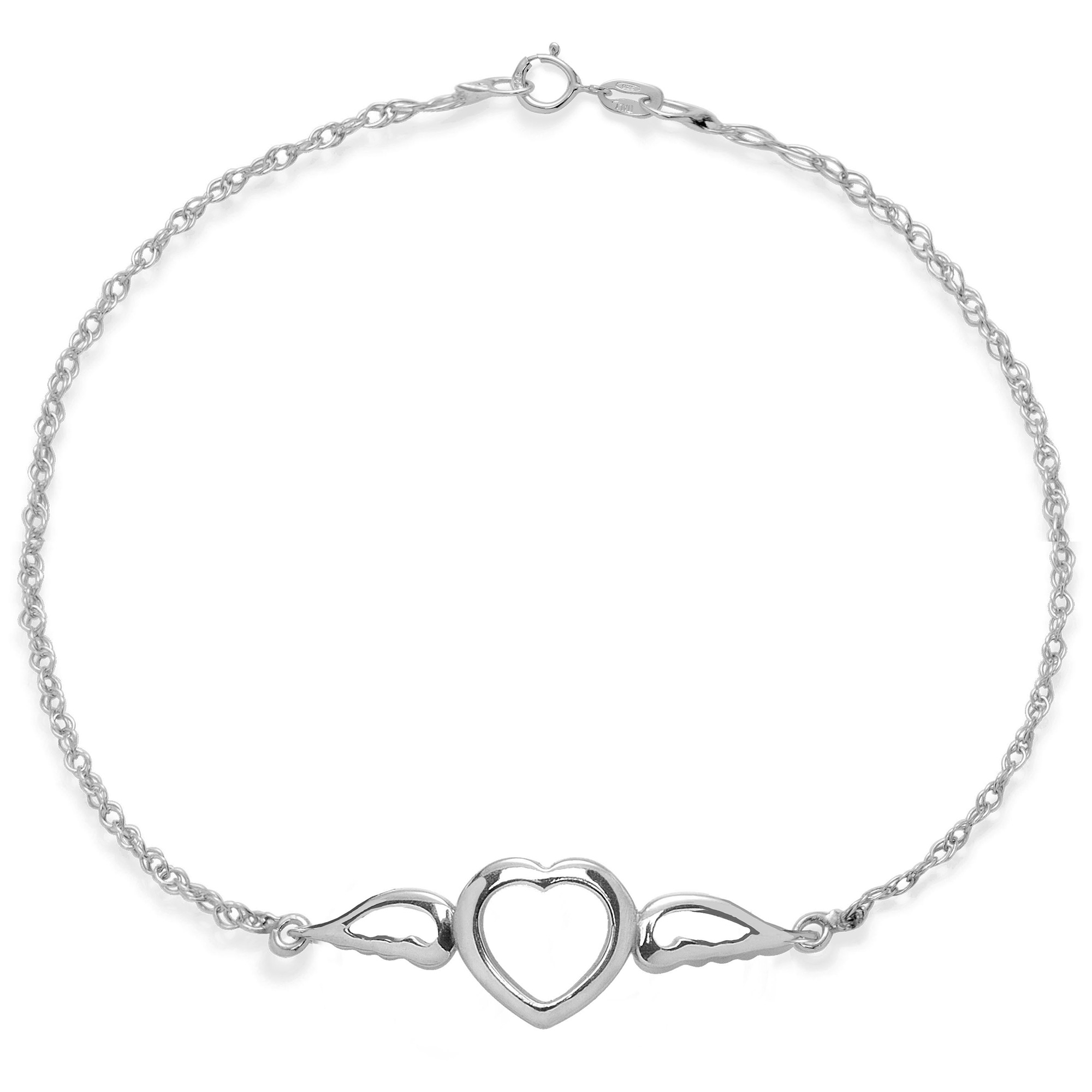 Armband Herz mit Flügeln 16cm silber