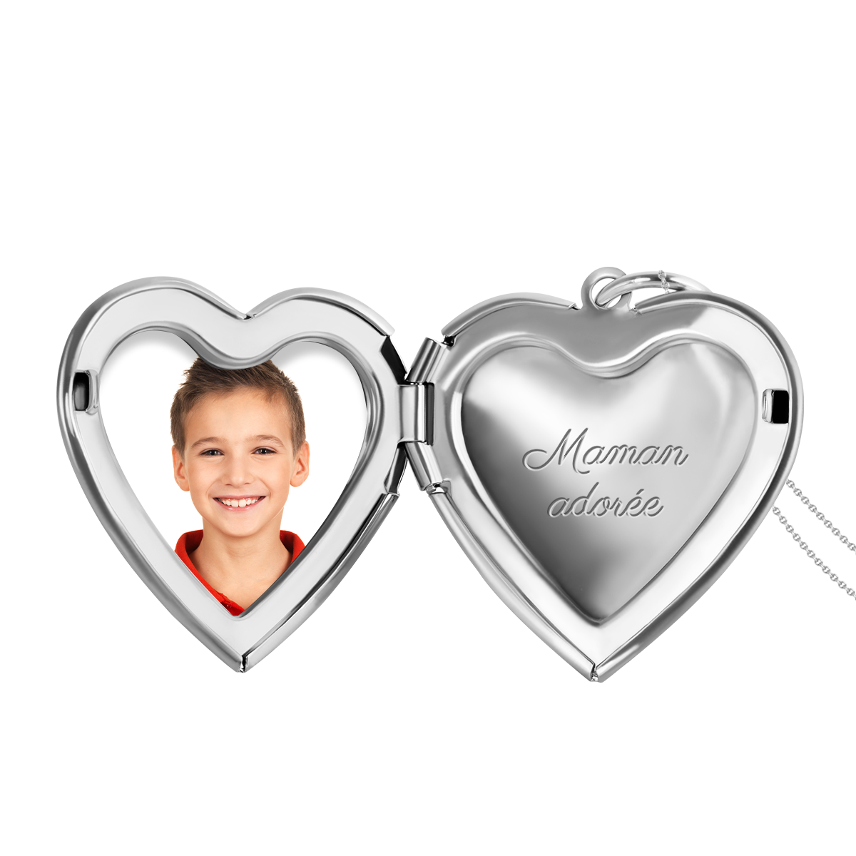 Pendentif Coeur ouvrant petit plaqué argent 