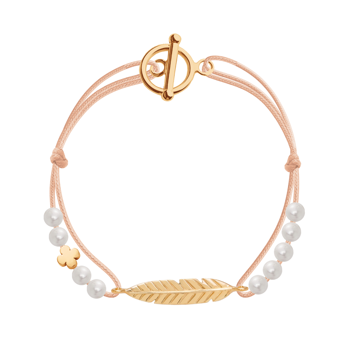 Bracelet Martha Etincelle fin cordon rose clair 