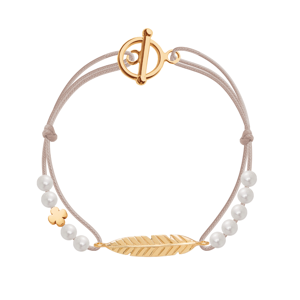 Bracelet Martha Etincelle fin cordon beige 