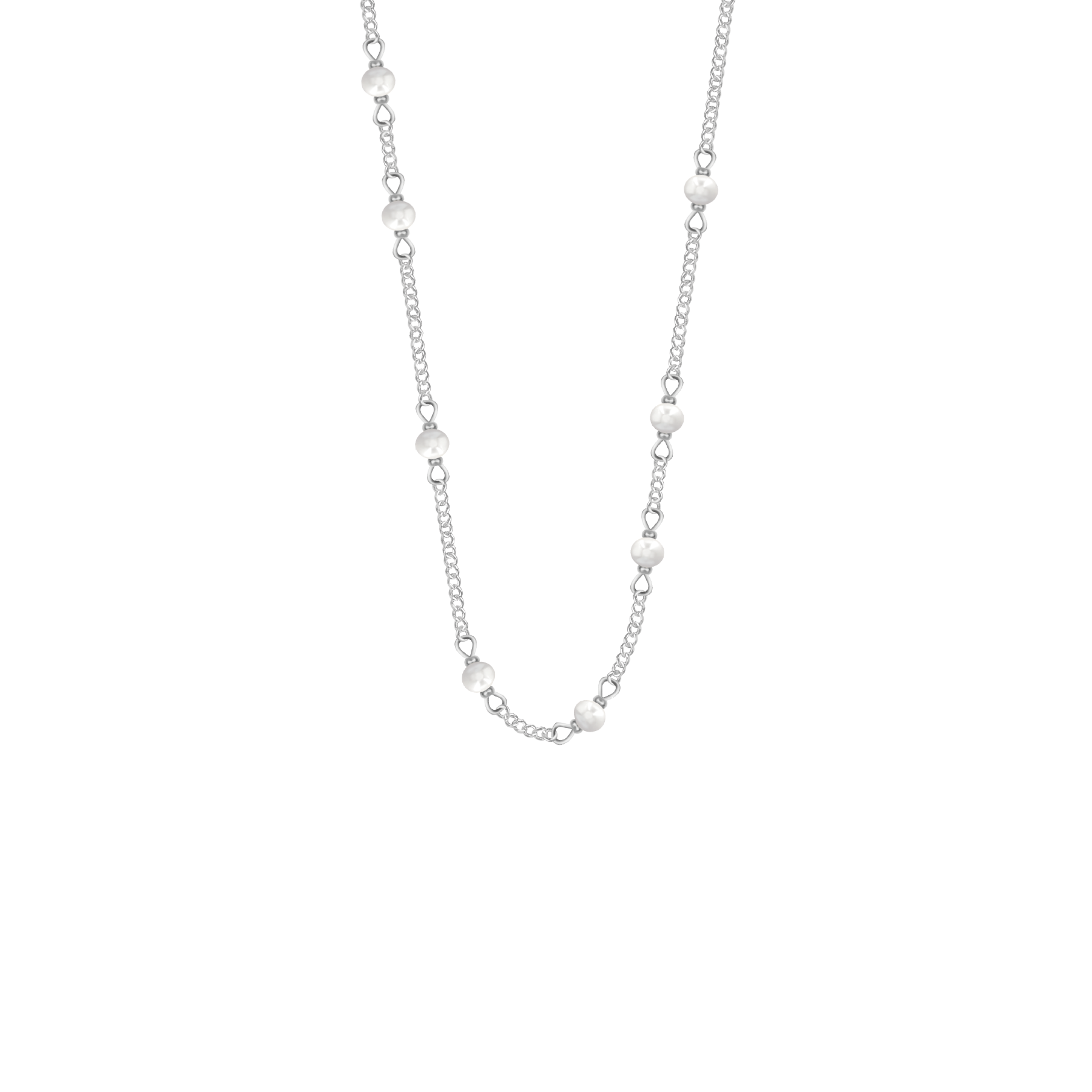 Collier Pearls plaqué argent - 40 + 5 cm