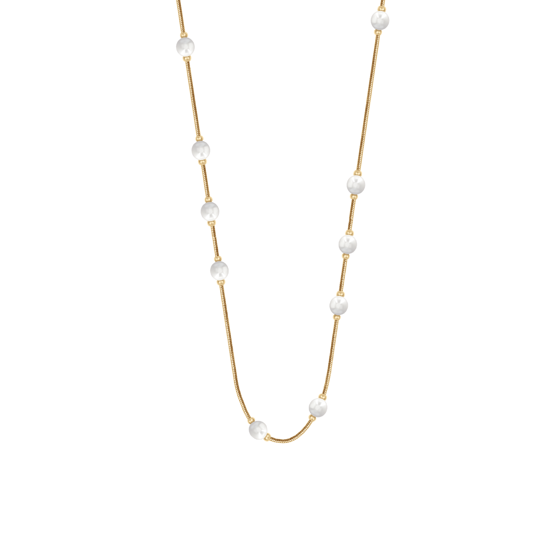 Collier Pearls doré à l’or fin - 60 + 5 cm