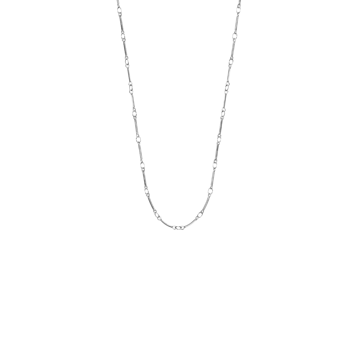 Collier Bamboo plaqué argent 50 + 5 cm