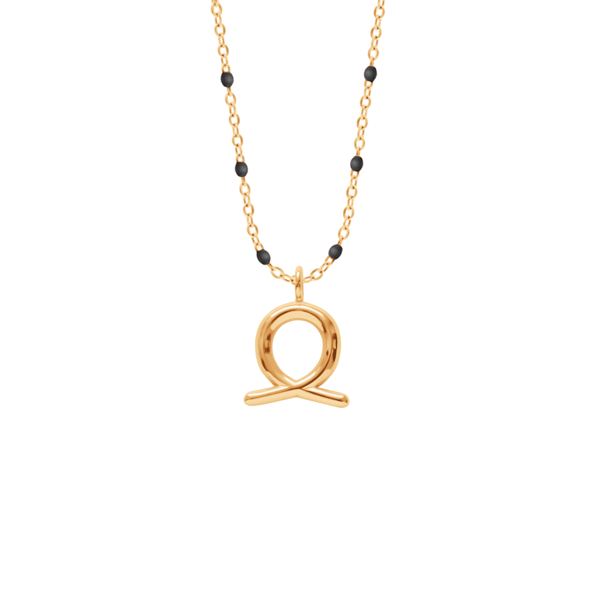 Collier chaîne avec émail noir et pendentif Vierge doré à l’or fin 