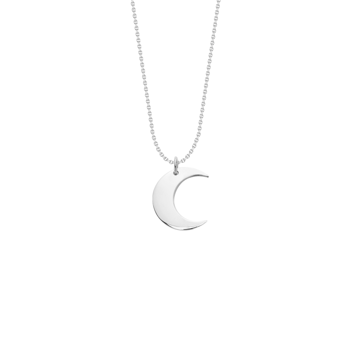 Collier chaîne avec pendentif Lune plaqué argent