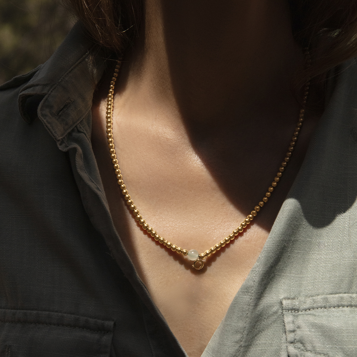 Collier Planets 51 cm doré a l’or fin avec pierres