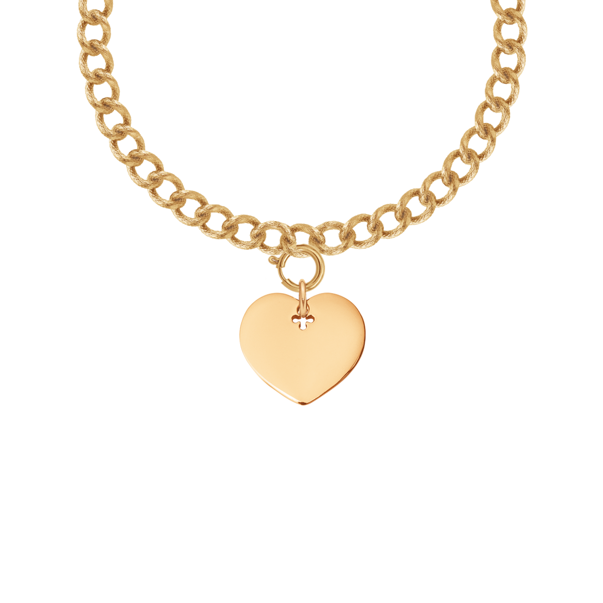 Collier chaîne n°4 avec Coeur doré à l’or fin