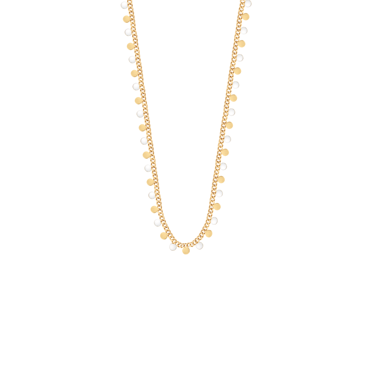 Collier Sophie avec émail blanc doré à l’or fin