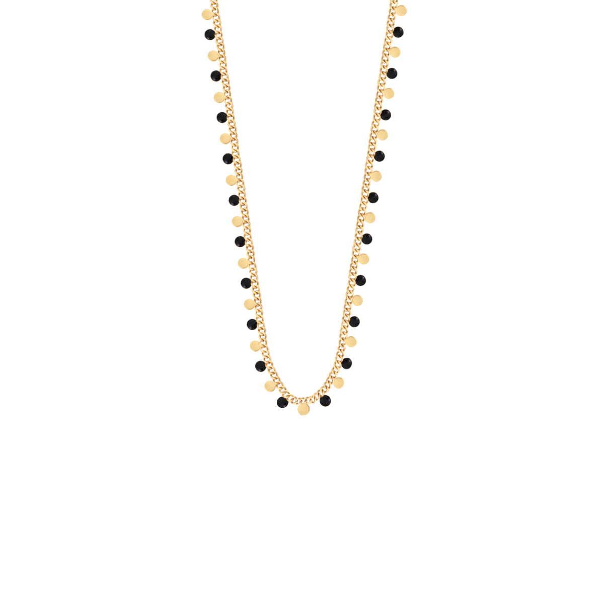 Collier Sophie avec émail noir doré à l’or fin