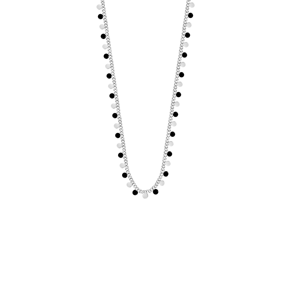 Collier Sophie avec émail noir plaqué argent