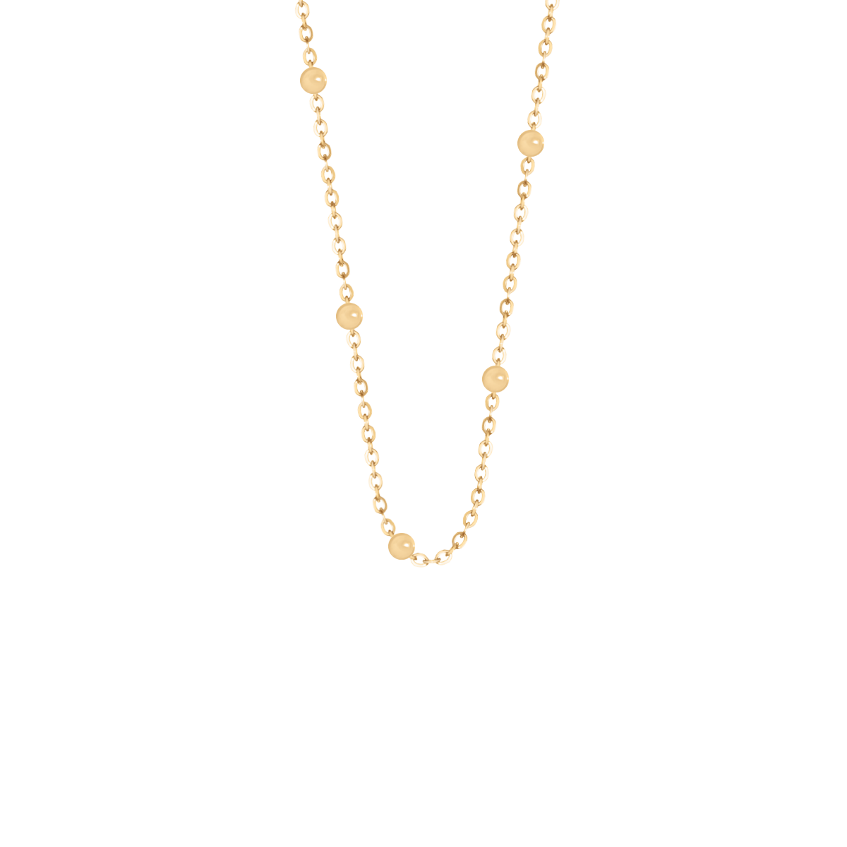 Collier avec des petites billes doré à l’or fin