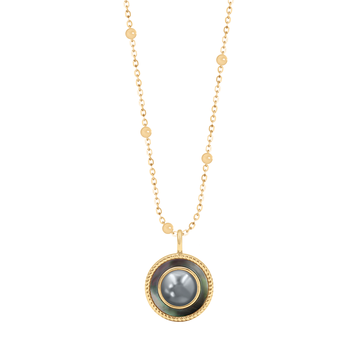 Collier chaîne avec pendentif Cosmos doré à l’or fin