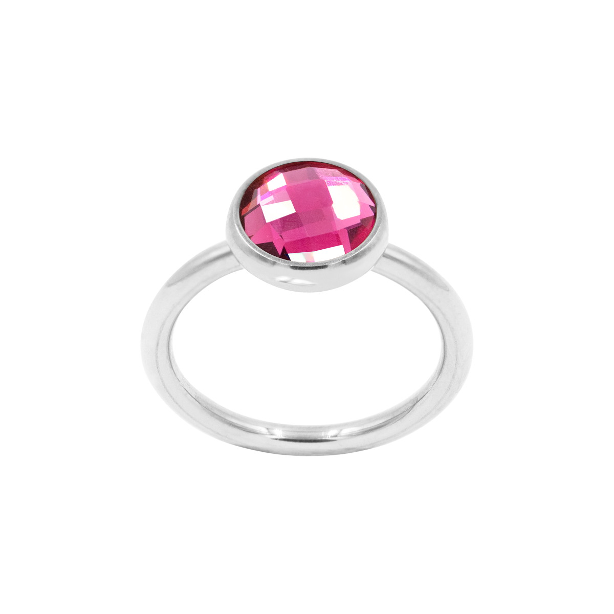 Bague quartz rose plaqué argent