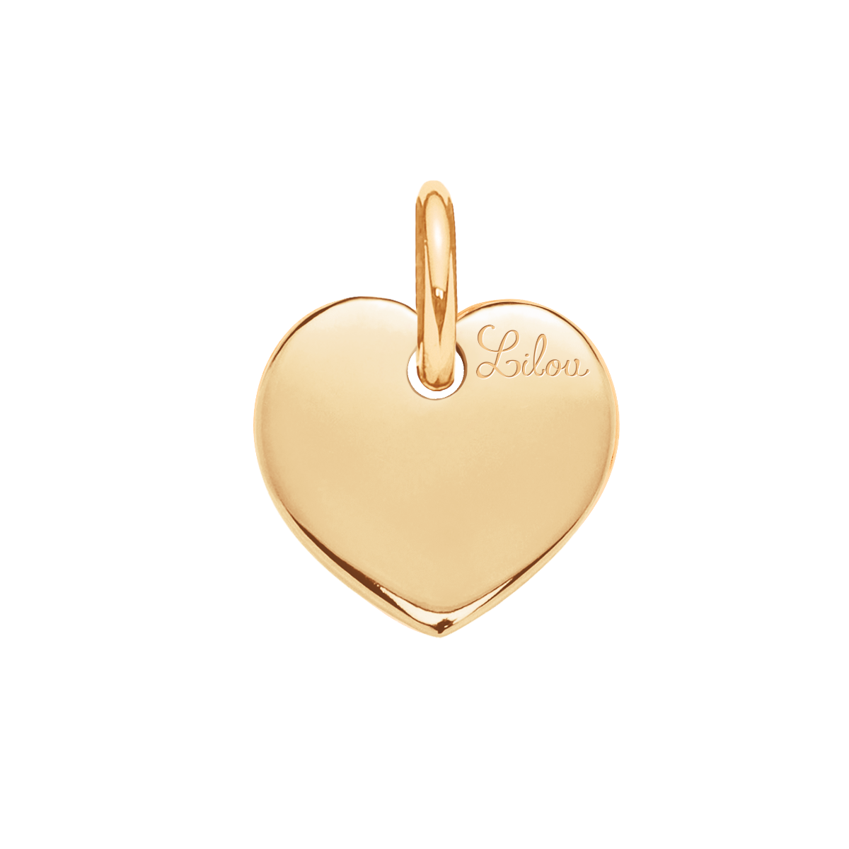 Pendentif Cœur en émail rouge 1 cm doré à l’or fin