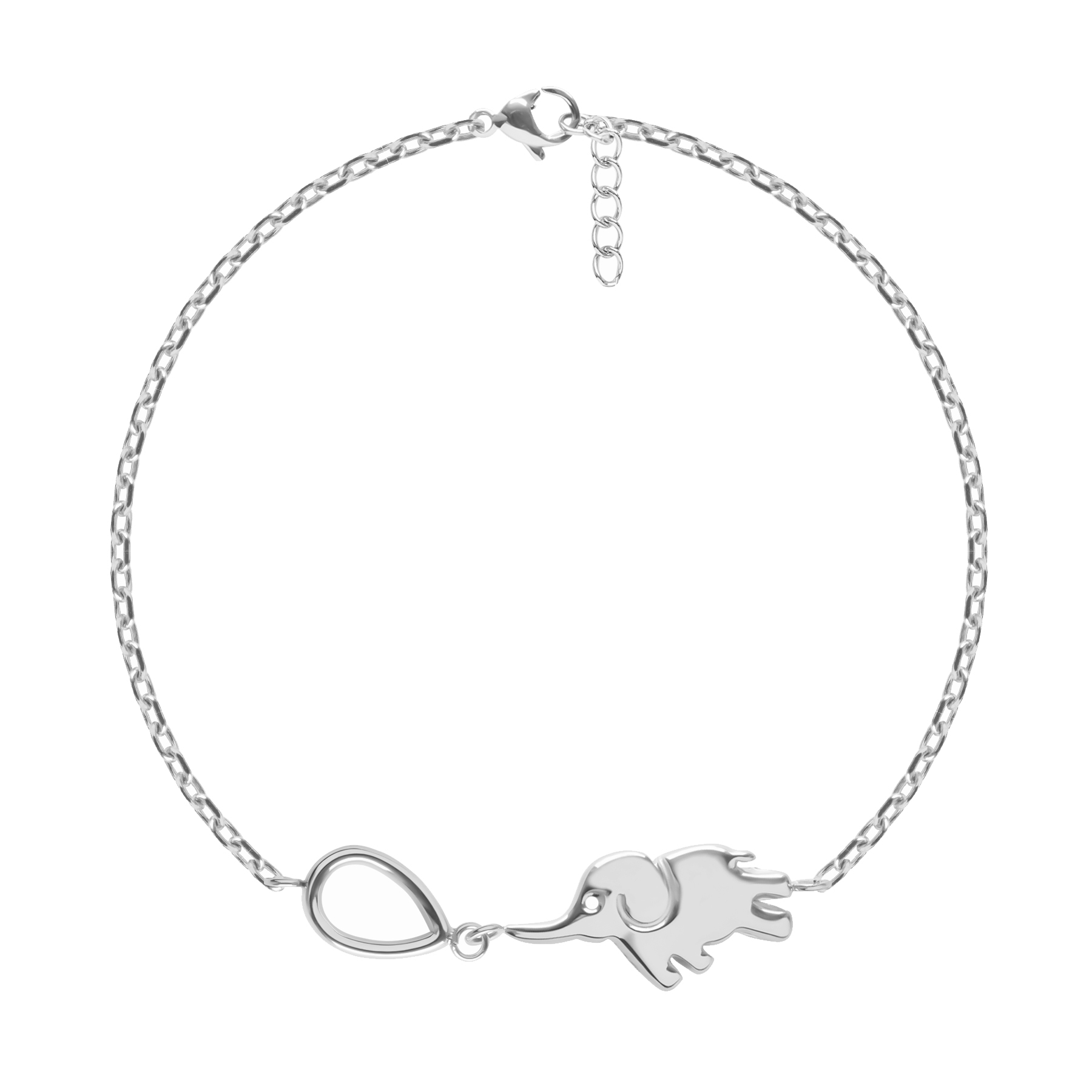 Bracelet chaîne avec Éléphant plaqué argent