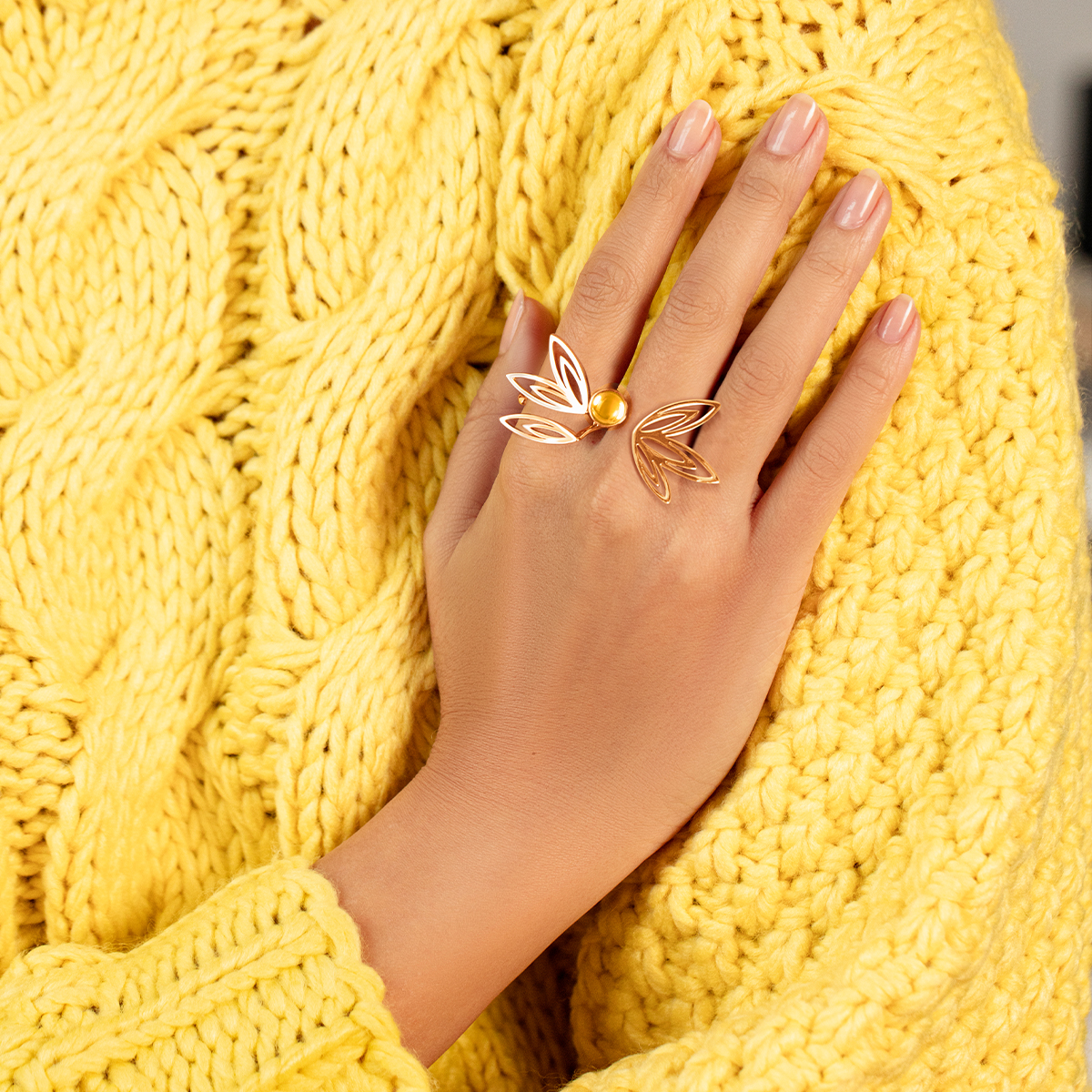 Bague Sunshine avec pierre de citrine