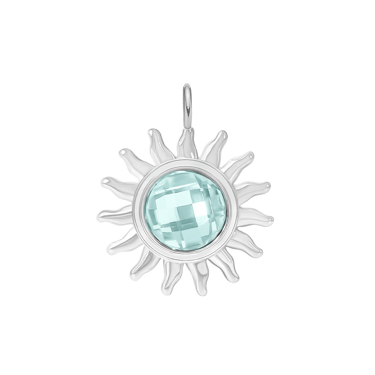 Pendentif Soleil 1,2 cm plaqué argent