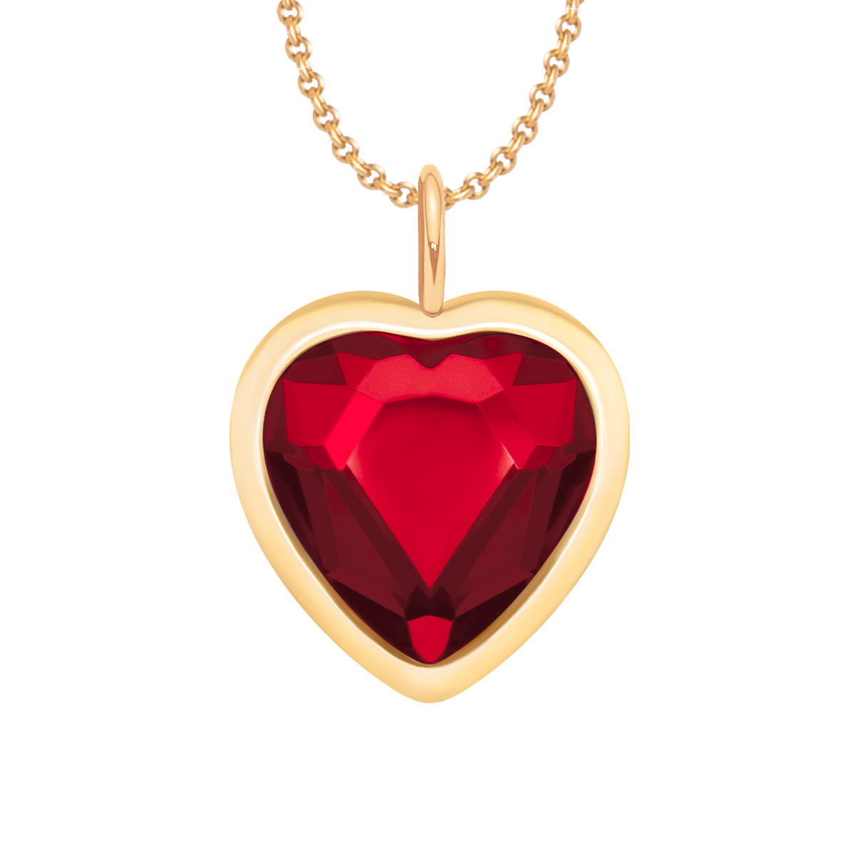 Collier avec pendentif Icons coeur rouge, doré à l’or fin