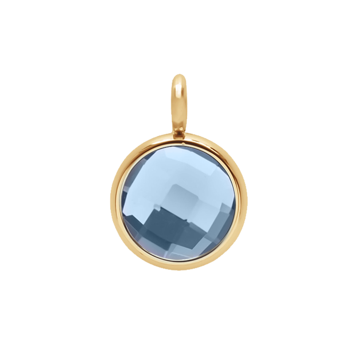 Pendentif quartz bleu doré à l’or fin