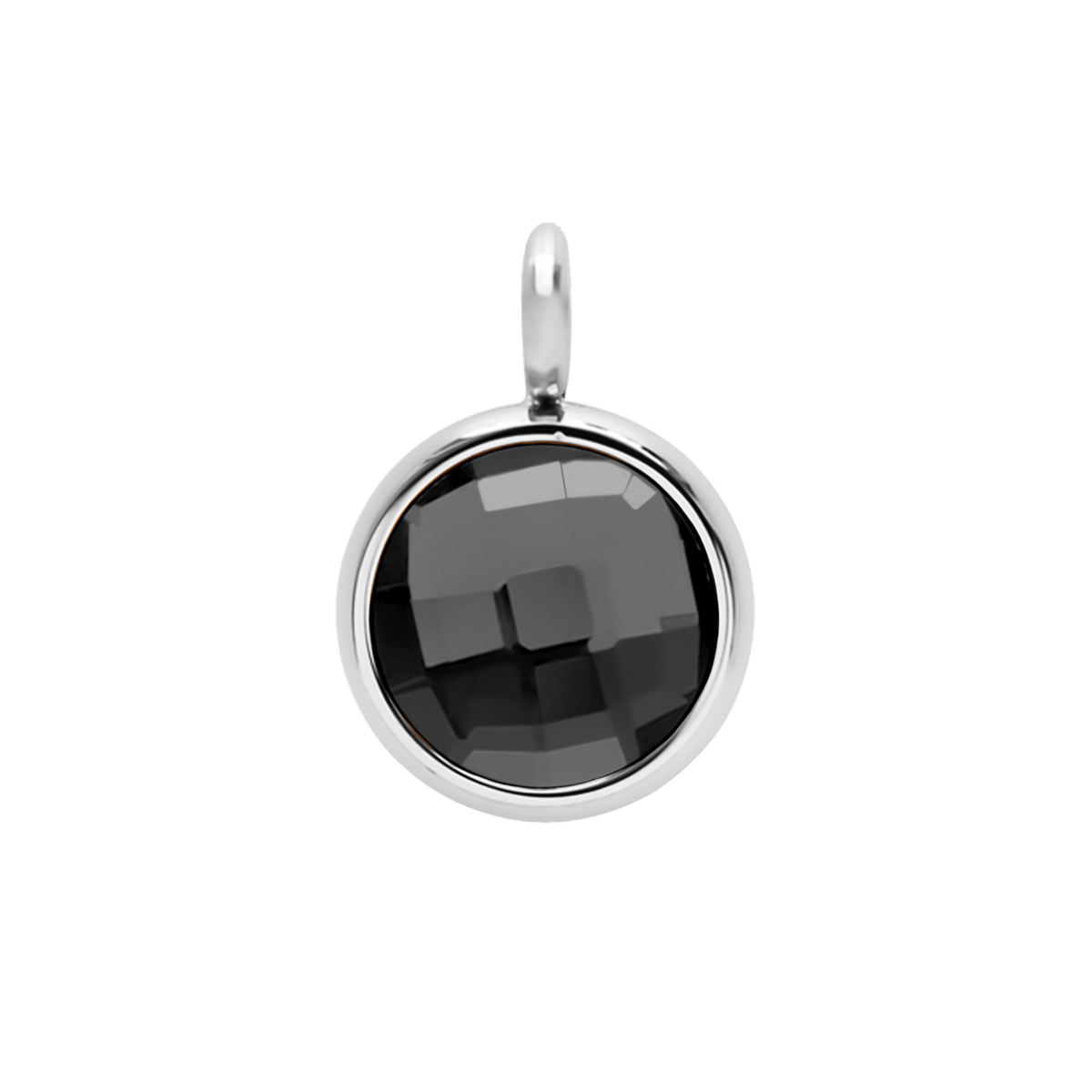 Pendentif quartz noir plaqué argent 